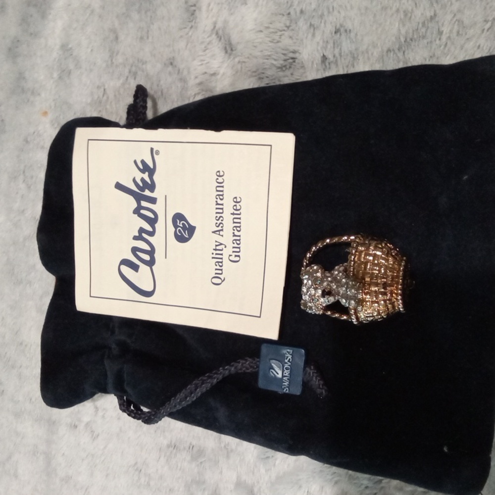 Carolee Dog in a basket pin